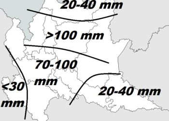 11 15 distribuzione piogge 13 15 novembre 350x250 - Meteo VARESE: inizio settimana sotto la neve. Poi miglioramento