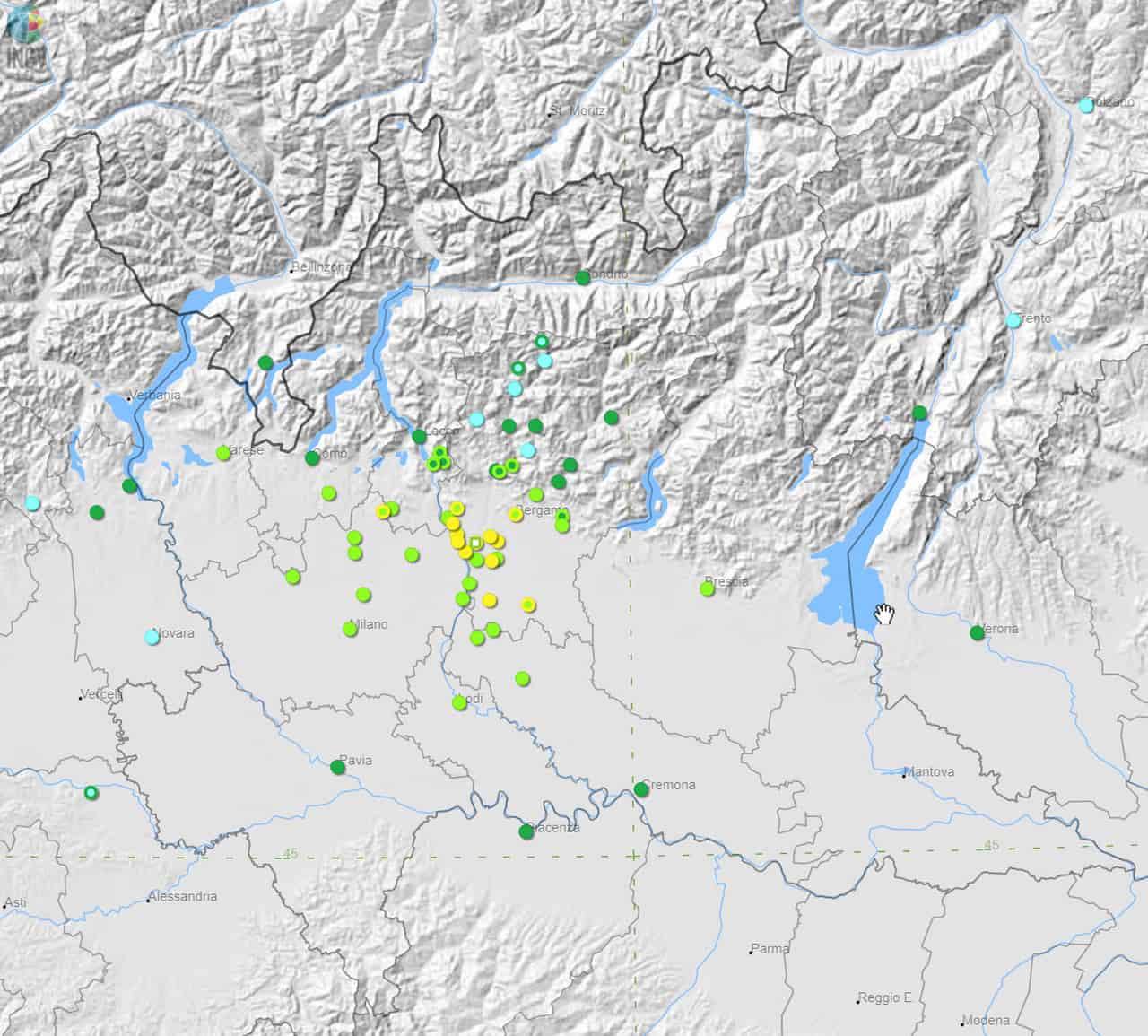 mappa sismica - La Lombardia si riscopre vulnerabile ai terremoti. Sabato 18 dicembre, terremoto 4.4 di magnitudo, ma in passato fu più forte