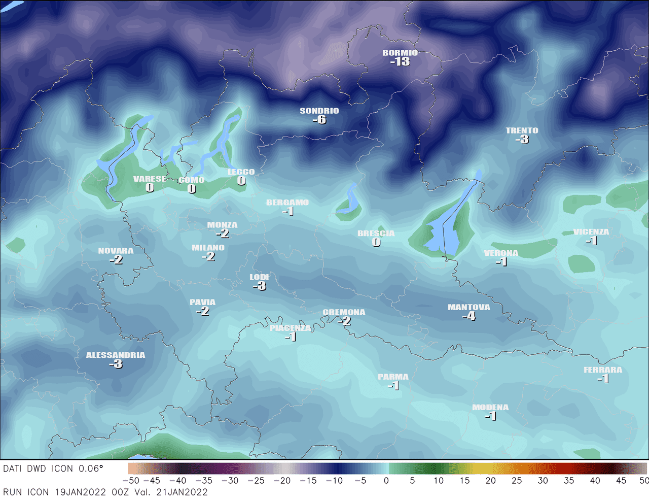 tmin2m loc 72 - METEO: ma quando tornano GELO e NEVE in Lombardia?