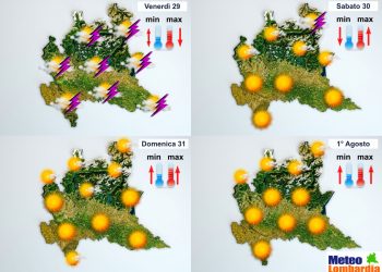 meteo lombardia del 29 07 350x250 - Meteo Lombardia, l’inverno sembra essersi dissolto. Attenzione alla nebbia