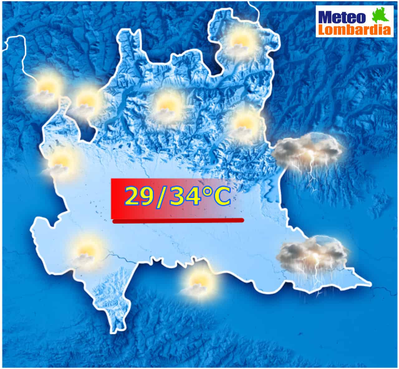 meteo prossimi giorni - Meteo LOMBARDIA, calo della temperatura temporaneo. La settimana prossima, caldo di forte intensità