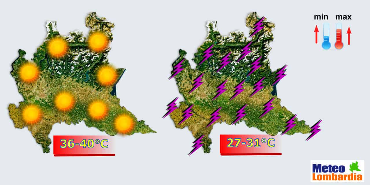 meteo lombardia caldo e temporali xhgag8 - Meteo Lombardia, caldo con picchi di 40 gradi. Sabato e domenica forti temporali. Rischio grandine